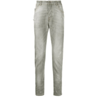 John Richmond Calça jeans reta com detalhe destroyed - Cinza
