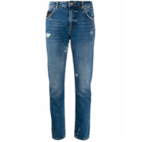John Richmond Calça jeans reta com efeito destroyed - Azul