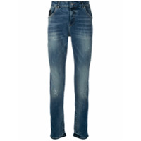 John Richmond Calça jeans reta estampada - BLUE