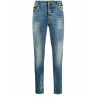 John Richmond Calça jeans slim com estampa de logo - Azul