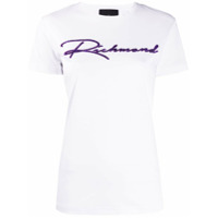 John Richmond Camiseta com logo de paetês - Branco