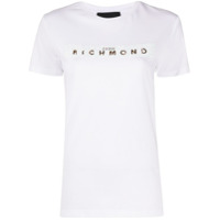 John Richmond Camiseta com logo em paetês - Branco
