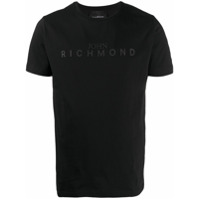 John Richmond Camiseta de algodão com estampa de logo - Preto