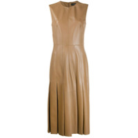 Joseph Vestido com pregas de couro - Neutro