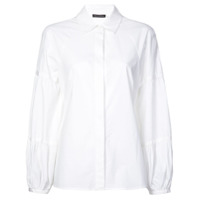 Josie Natori Camisa mangas com volume - Branco
