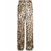 Josie Natori Couture Calça com animal print e contas - Marrom