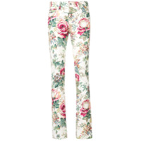 Junya Watanabe Calça jeans skinny floral - Branco