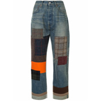 Junya Watanabe cropped patchwork jeans - Azul