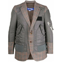 Junya Watanabe MAN Blazer abotoamento simples com recortes - Marrom