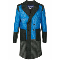 Junya Watanabe MAN Casaco abotoamento duplo com patchwork - Azul