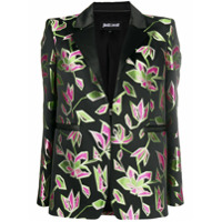 Just Cavalli Blazer com bordado floral - Preto