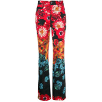 Just Cavalli Calça jeans bootcut cintura alta com estampa floral - Vermelho
