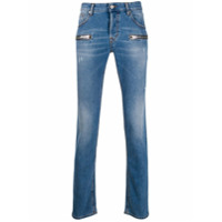 Just Cavalli Calça jeans skinny com detalhe de zíper - Azul