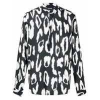 Just Cavalli Camisa animal print com colarinho - Preto