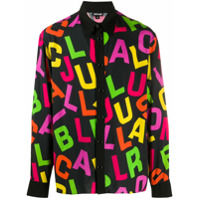 Just Cavalli Camisa mangas longas com estampa de alfabeto - Preto