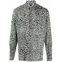 Just Cavalli Camisa mangas longas com estampa de leopardo - Branco