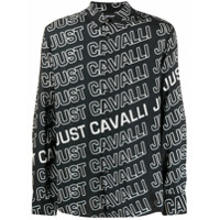 Just Cavalli Camisa mangas longas com estampa de logo - Preto