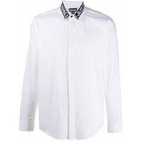 Just Cavalli Camisa mangas longas com logo no colarinho - Branco