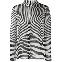 Just Cavalli Camisa translúcida com estampa zebra - Branco