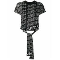 Just Cavalli Camiseta com estampa gráfica e detalhe de nó - Preto