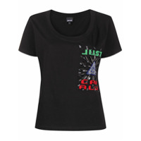 Just Cavalli Camiseta de algodão com aplicação de contas - Preto