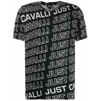 Just Cavalli Camiseta decote careca com estampa gráfica - Preto