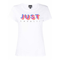 Just Cavalli Camiseta mangas curtas com logo Pop Art - Branco