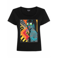 Just Cavalli Camiseta mangas curtas com logo Pop Art - Preto