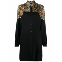 Just Cavalli Chemise com estampa de leopardo e recortes - Preto