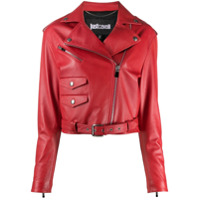Just Cavalli cropped biker jacket - Vermelho
