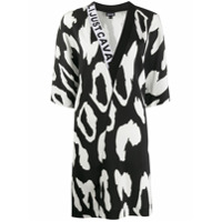 Just Cavalli leopard-print v-neck dress - Preto