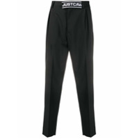 Just Cavalli logo-embellished tapered trousers - Preto