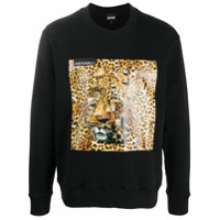 Just Cavalli Moletom com estampa de leopardo - Preto