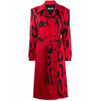 Just Cavalli patterned double-breasted coat - Vermelho