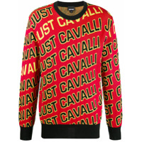 Just Cavalli Suéter com padronagem de logo - Vermelho