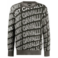Just Cavalli Suéter decote careca com logo monogramado - Preto