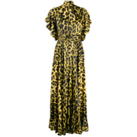Just Cavalli Vestido com laço e estampa de leopardo - Amarelo