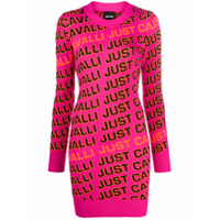 Just Cavalli Vestido de tricô com logo - Rosa