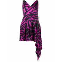 Just Cavalli Vestido drapeado com animal print - Rosa