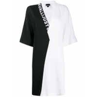 Just Cavalli Vestido gola V color block - Branco