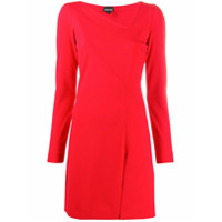 Just Cavalli Vestido gola V com estampa de logo - Vermelho