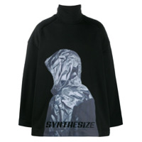 Juun.J Suéter Synthesize com gola alta - Preto