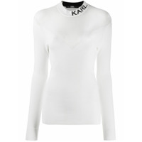 Karl Lagerfeld Blusa de tricô com logo - Branco