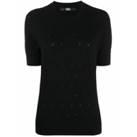 Karl Lagerfeld Blusa de tricô com poás - Preto