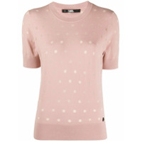 Karl Lagerfeld Blusa de tricô com poás - Rosa