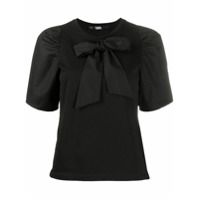 Karl Lagerfeld bow puff-sleeve t-shirt - Preto