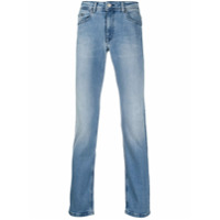 Karl Lagerfeld Calça jeans reta com lavagem estonada - Azul