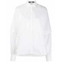 Karl Lagerfeld Camisa branca de algodão com recorte vazado - Branco