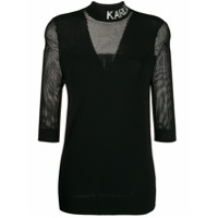 Karl Lagerfeld Camisa com tela e logo - Preto