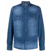 Karl Lagerfeld Camisa jeans de algodão com efeito manchado - Azul